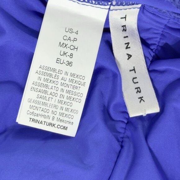 TRINA TURK Women's Swimsuit Open Tie Closure Gold-tone Metal Accent Size 4 - Picture 10 of 11